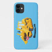 かわいいユーモアたっぷりの黄色いブルドーザーのアニメキャラクター Case-Mate iPhoneケース (裏面)