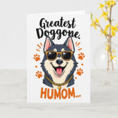 かわいいユーモアたっぷり犬のイラストカード カード (黄色い花)