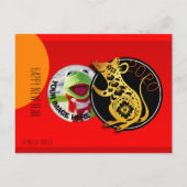 かわいいユーモアねずみ切り紙2020年ポストカード ポストカード (正面)