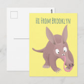 かわいいユーモアのあるアルマジロの漫画 ポストカード (正面/裏面)