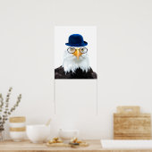 かわいいユーモアのあるイーグル動物の幼稚園赤ちゃん子供部屋 ポスター (キッチン)