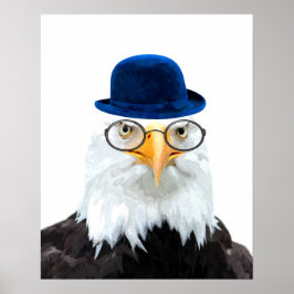 かわいいユーモアのあるイーグル動物の幼稚園赤ちゃん子供部屋 ポスター