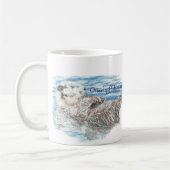 かわいいユーモアのあるカワウソ コーヒーマグカップ (左)