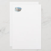 かわいいユーモアのあるカワウソ 便箋 (正面/裏面)