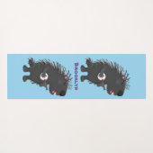 かわいいユーモアのあるハリネズミがバンジョーを弾く漫画 ヨガマット (裏面(横))