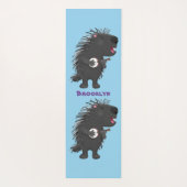 かわいいユーモアのあるハリネズミがバンジョーを弾く漫画 ヨガマット (裏面)