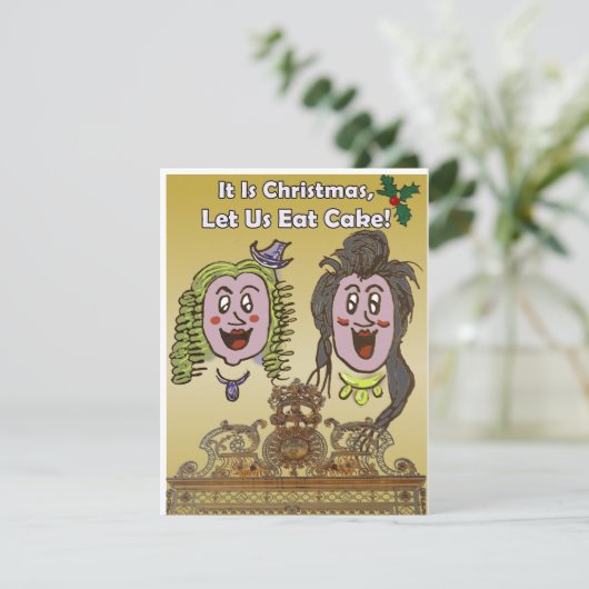 かわいいユーモアのあるベルサイユ漫画クリスマスカード シーズンカード (スタンド正面)