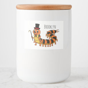 かわいいユーモアのあるムカデの漫画イラスト フードラベル