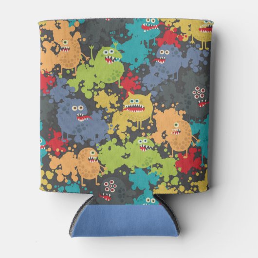 かわいいユーモアのあるモンスター 缶クーラー (正面)