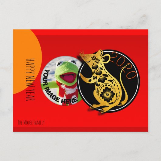 かわいいユーモアのある紙カット2020はがき ポストカード (正面)