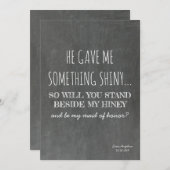 かわいいユーモアのある花嫁の介添人/最高の友人へのプロポーズ 招待状 (正面/裏面)