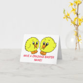 かわいいユーモアのイースターちっくすの漫画 カード (黄色い花)