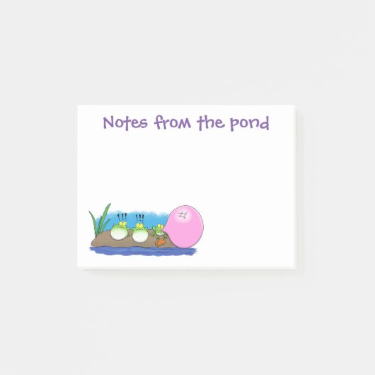 かわいいユーモアのカエルのイラスト ポストイット (正面)