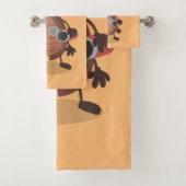 かわいいユーモアのカブトムシの漫画キャラクター バスタオルセット (インサイチュ)