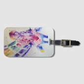 かわいいユーモアのキリン水彩画のスーツケースタグ ラゲッジタグ (正面横)