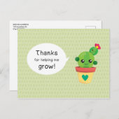 かわいいユーモアのサボテン 感謝の気持ちを育ててくれてありがとう ポストカード (正面/裏面)