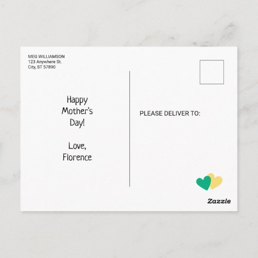 かわいいユーモアのサボテン 感謝の気持ちを込めて成長を助けてくれてありがとう ポストカード (裏面)