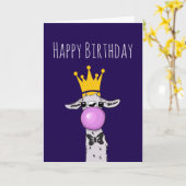 かわいいユーモアのラマのイラスト誕生日 カード (黄色い花)