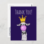 かわいいユーモアのラマのイラスト　ありがとう ポストカード (正面/裏面)