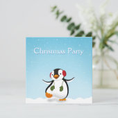 かわいいユーモアの冬のペンギン 招待状 (スタンド正面)