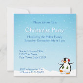 かわいいユーモアの冬のペンギン 招待状 (裏面)