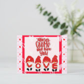 かわいいユーモアの小人のバレンタインデーのハートの愛 ポストカード (スタンド正面)