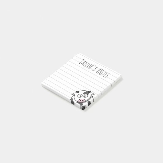 かわいいユーモアの牛のキャラクターポストイットメモ ポストイット (アングル)