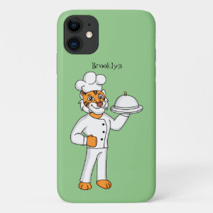 かわいいユーモアの虎の料理人イラスト iPhone 11 ケース