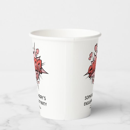 かわいいユーモアエンゲージメントパーティ レトロウェディング 紙コップ (右)