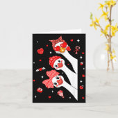 かわいいユーモアバレンタイン シリ―なガチョウのハートラブマッチ カード (黄色い花)