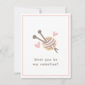 かわいいユーモアロマンチックな羊毛で私のバレンタインになってくれますか シーズンカード (正面)