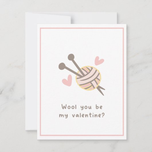 かわいいユーモアロマンチックな羊毛で私のバレンタインになってくれますか シーズンカード (正面)