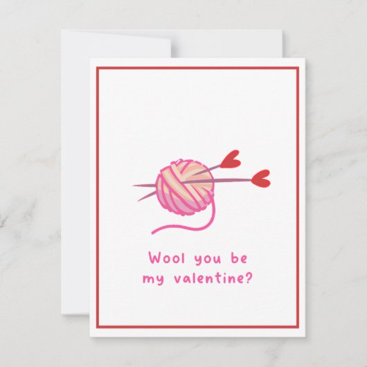 かわいいユーモアロマンチックな羊毛、あなたは私のバレンタインになります シーズンカード (正面)