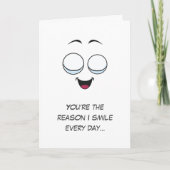 かわいいユーモア愛エモティコンおもしろいバレンタインデー カード (正面)