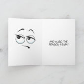 かわいいユーモア愛エモティコンおもしろいバレンタインデー カード (内部)