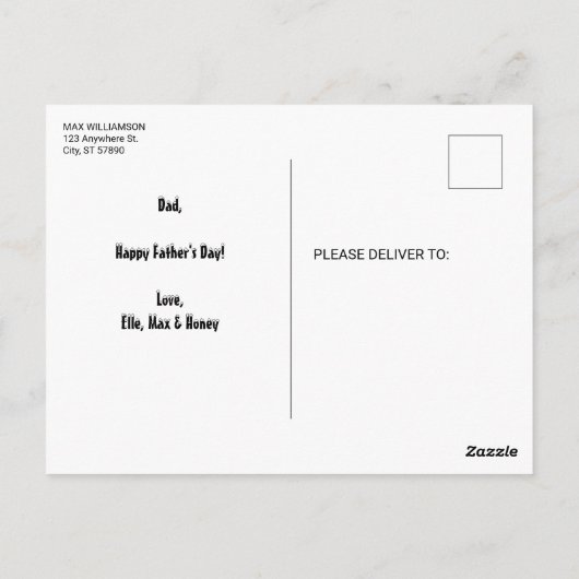 かわいいユーモア満載の最高の父の日ポップスカル ポストカード (裏面)