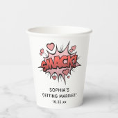 かわいいユーモア満載の独身最後の女友達パーティー レトロウェディング 紙コップ (裏面)