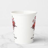 かわいいユーモア満載の独身最後の女友達パーティー レトロウェディング 紙コップ (左)