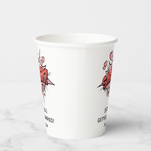 かわいいユーモア満載の独身最後の女友達パーティー レトロウェディング 紙コップ (右)