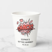 かわいいユーモア満載の独身最後の女友達パーティー レトロウェディング 紙コップ (正面)