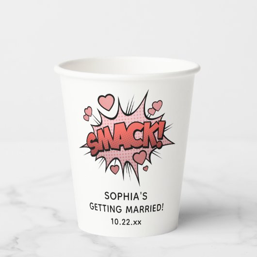 かわいいユーモア満載の独身最後の女友達パーティー レトロウェディング 紙コップ (正面)