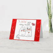 かわいいユーモア漫画の猫の愛 カード (正面)
