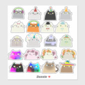 かわいいユーモア猫 シール (シート)