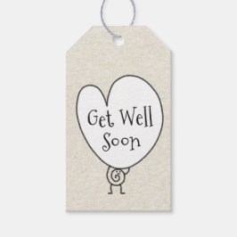 かわいいユーモア 明るい キャラクター 早期回復 ギフトタグ