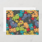 かわいいユーモラスなモンスター ポストカード (正面/裏面)