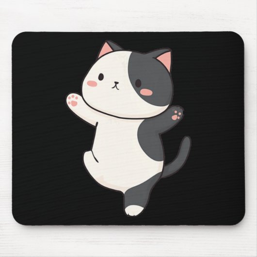 かわいいヨガの猫のイラスト マウスパッド (正面)