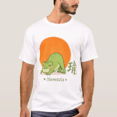 かわいいヨガカエル - カワイイカエルナマステ日本ヨガ Tシャツ (正面)