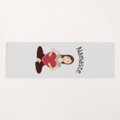 かわいいヨガガガールホールド赤いハートナマステ ヨガマット (正面(横))