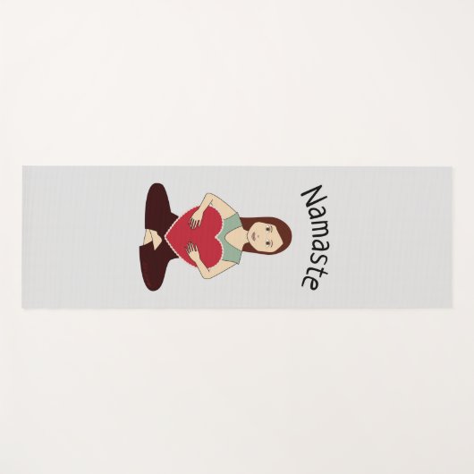 かわいいヨガガガールホールド赤いハートナマステ ヨガマット (正面(横))