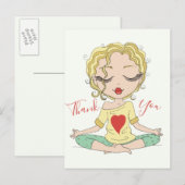 かわいいヨガガールありがとう | 金髪 ポストカード (正面/裏面)